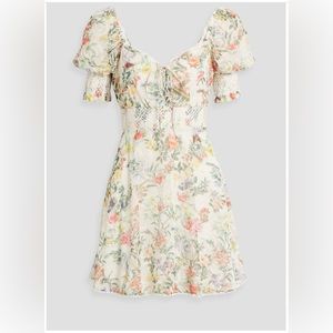 ALICE + OLIVIA Kristie floral-print broderie anglaise chiffon minidress,SZ0,$395